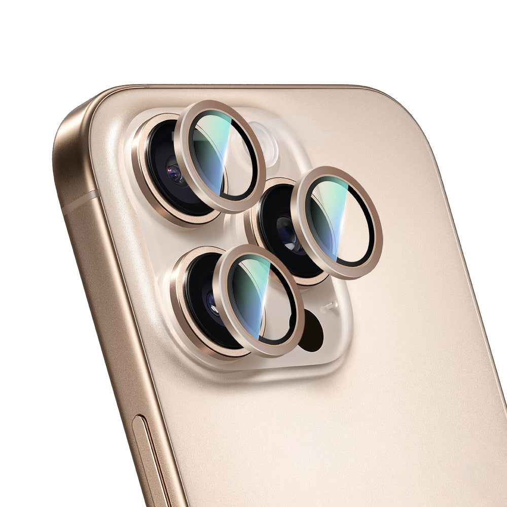Apple iPhone 16 Pro CaseWorld Alloy Serisi Oleofobik Anti Reflective Kamera Lens Koruyucu Gümüş