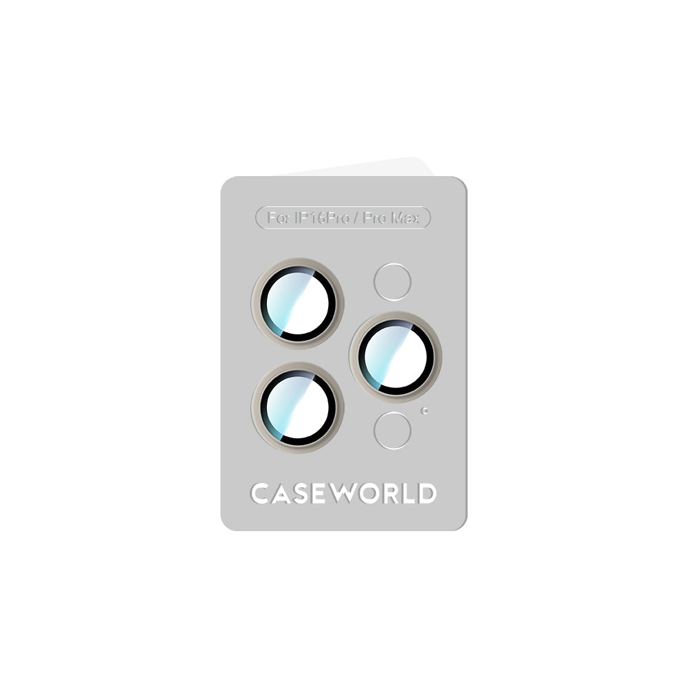 Apple iPhone 16 Pro CaseWorld Alloy Serisi Oleofobik Anti Reflective Kamera Lens Koruyucu Gri