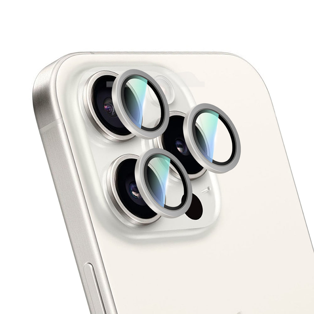Apple iPhone 16 Pro CaseWorld Alloy Serisi Oleofobik Anti Reflective Kamera Lens Koruyucu Gri