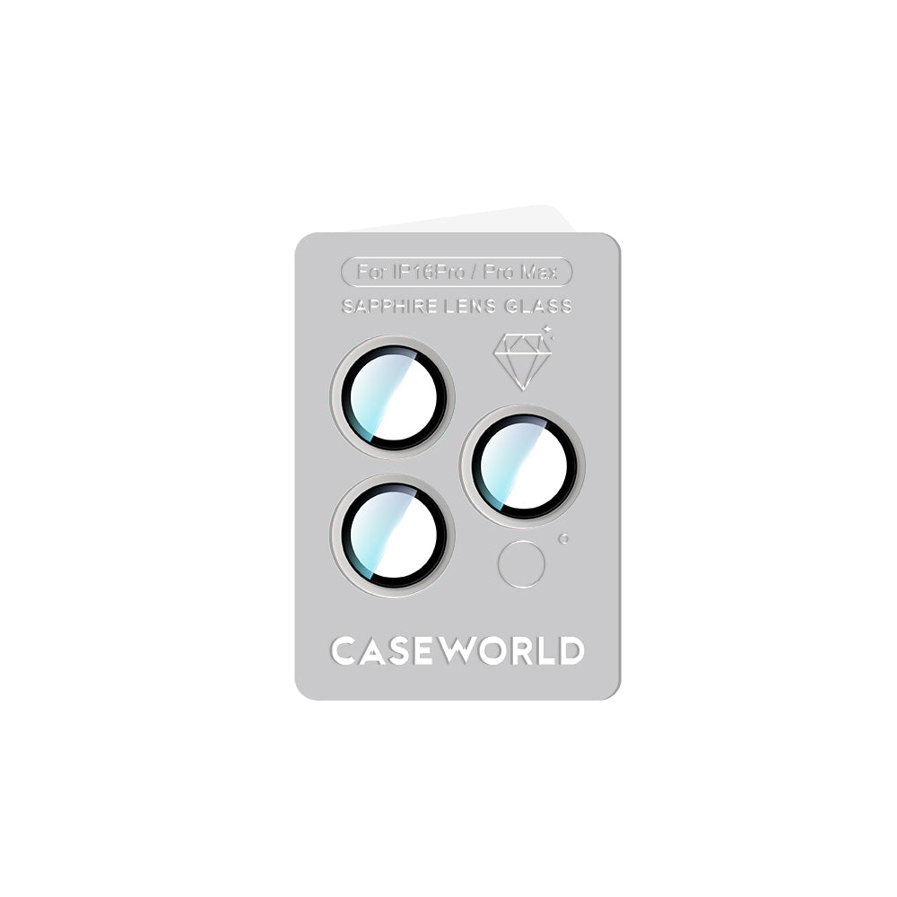 Apple iPhone 16 Pro CaseWorld Sapphire Serisi Anti Reflective Lens Koruyucu Gümüş