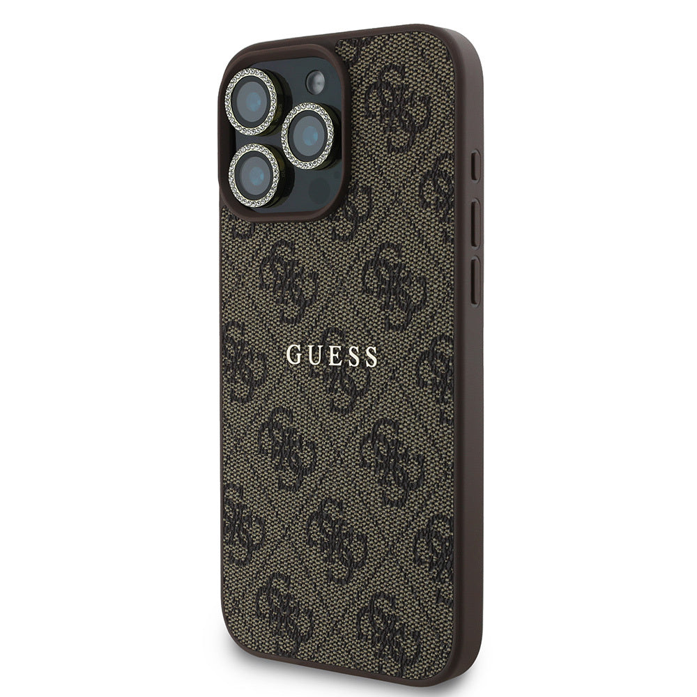 Apple iPhone 16 Pro Guess Orjinal Lisanslı Kılıf + Ekran Koruyucu + Lens Koruyucu 3in1 Aksesuar Seti Siyah