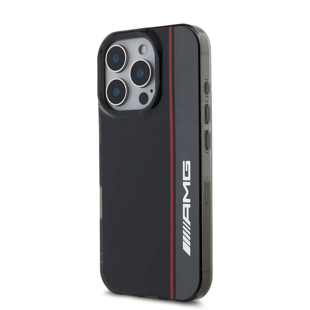 Apple iPhone 16 Pro Kılıf AMG Orjinal Lisanslı M-safe Şarj Özellikli IML Baskı Logolu Çift Katmanlı Bow Lines Kapak Siyah