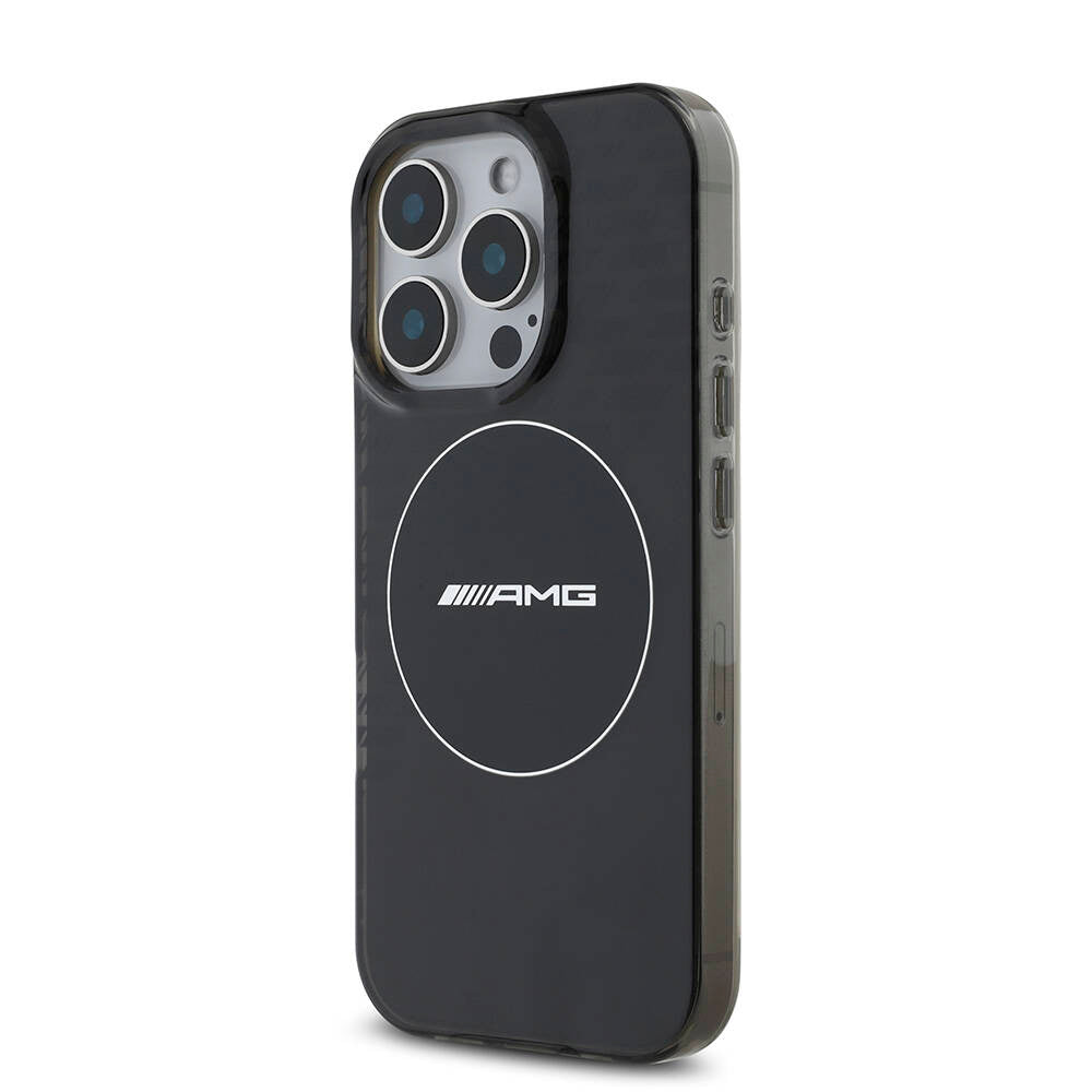 Apple iPhone 16 Pro Kılıf AMG Orjinal Lisanslı M-safe Şarj Özellikli IML Baskı Logolu Smoked Kapak Siyah