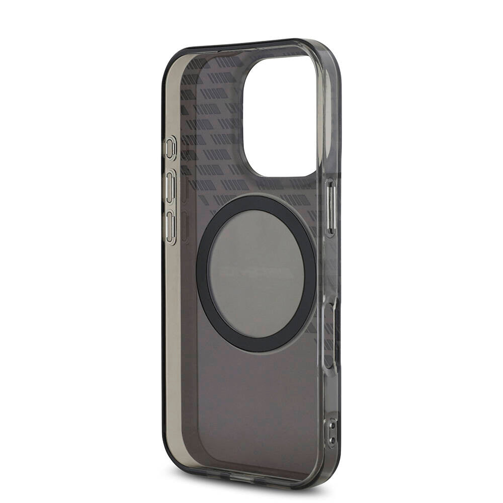 Apple iPhone 16 Pro Kılıf AMG Orjinal Lisanslı M-safe Şarj Özellikli IML Baskı Logolu Smoked Kapak Siyah