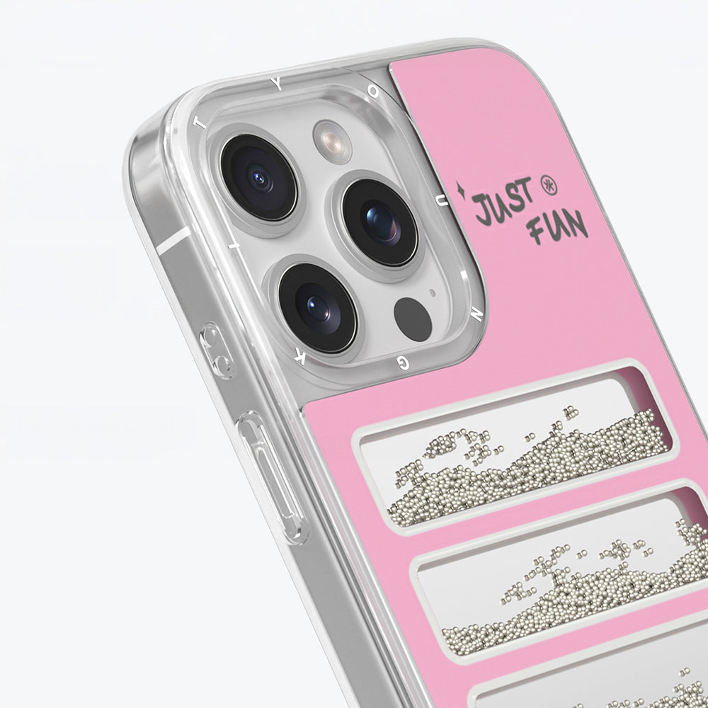 Apple iPhone 16 Pro Kılıf Aynalı ve Boncuklu Tasarım Youngkit Jump Serisi Kapak Mor