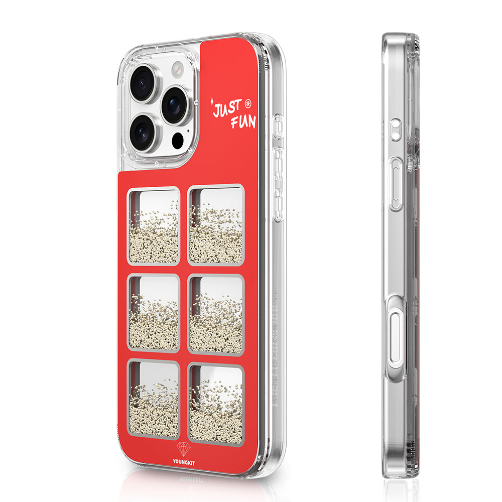 Apple iPhone 16 Pro Kılıf Aynalı ve Boncuklu Tasarım Youngkit Spirit Serisi Kapak Mürdüm