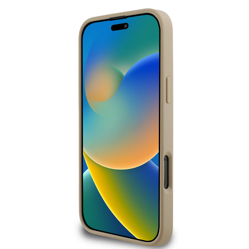 Apple iPhone 16 Pro Kılıf DKNY Orjinal Lisanslı Kapitone Tasarımlı Metal Logolu Deri Kapak Siyah