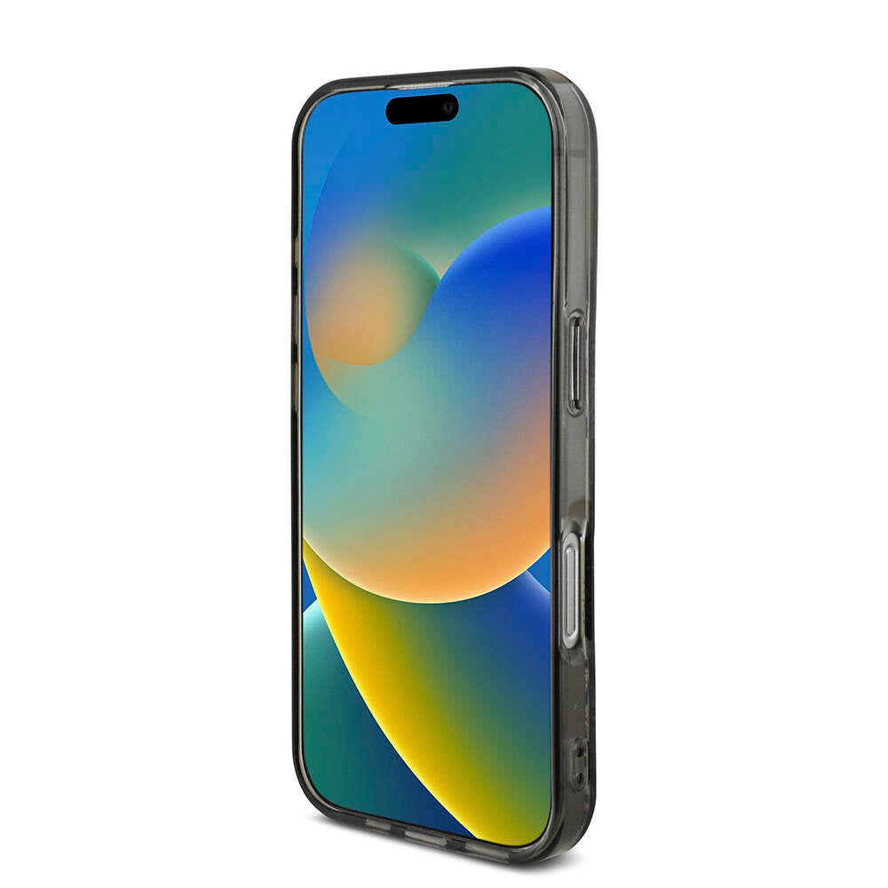 Apple iPhone 16 Pro Kılıf Guess Orjinal Lisanslı M-safe Şarj Özellikli IML Baskılı Çiçek İnci Bileklikli Kapak Pembe