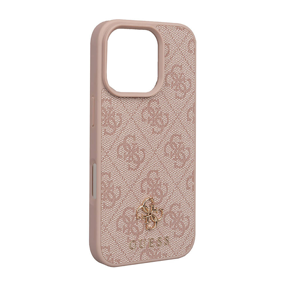 Apple iPhone 16 Pro Kılıf Guess Orjinal Lisanslı M-safe Şarj Özellikli Small 4G Classic Kapak Pembe