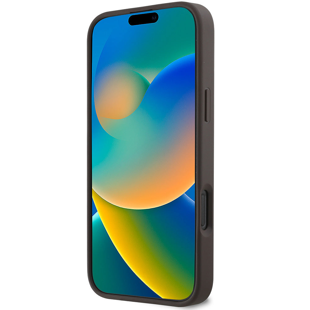 Apple iPhone 16 Pro Kılıf Guess Orjinal Lisanslı M-safe Şarj Özellikli Small 4G Classic Kapak Siyah