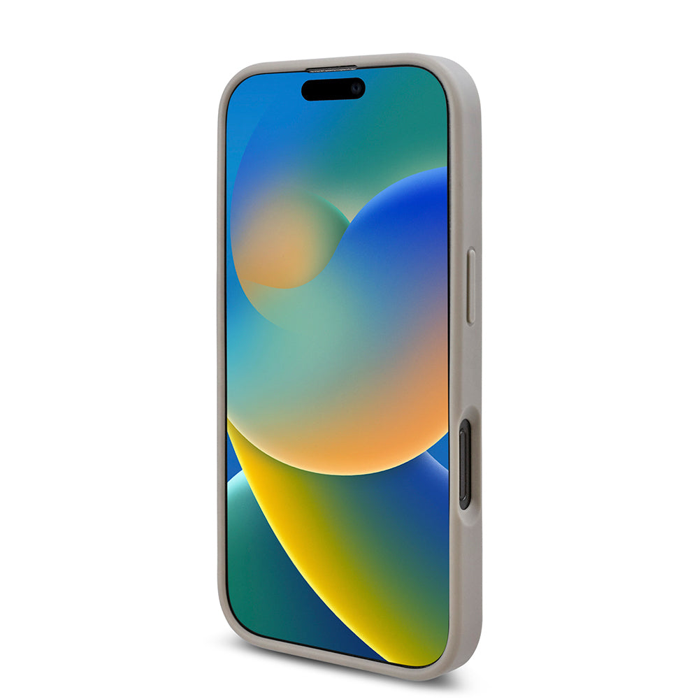 Apple iPhone 16 Pro Kılıf Guess Orjinal Lisanslı Taşlı Arka Yüzey Üçgen Logolu Kapak Siyah