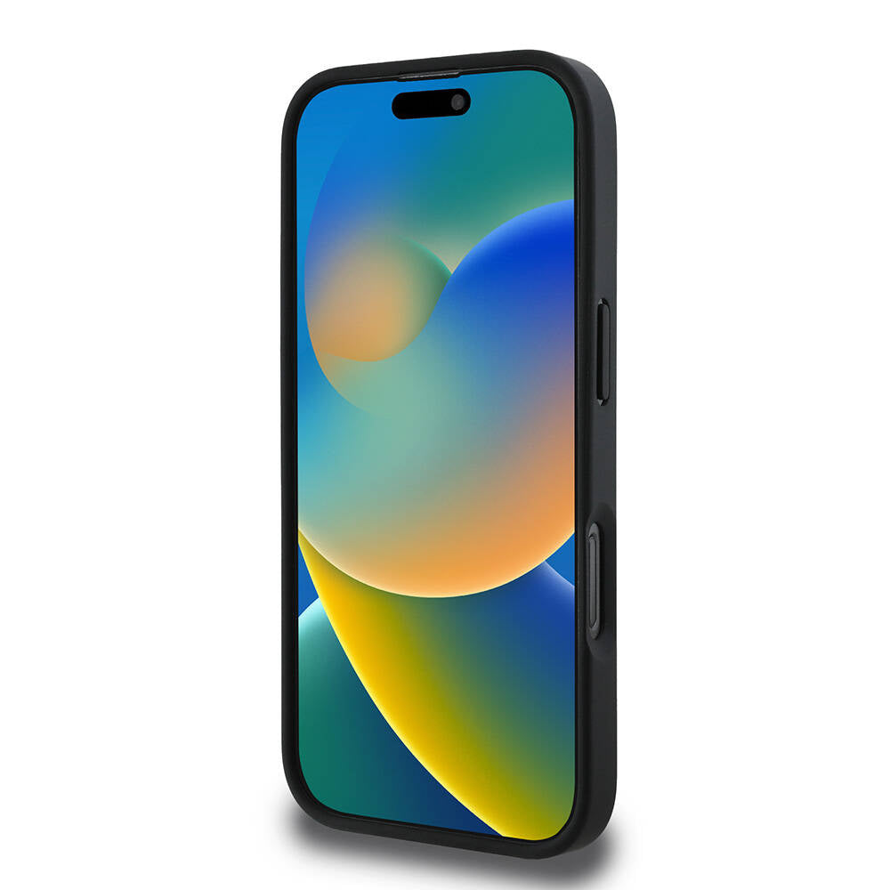 Apple iPhone 16 Pro Kılıf Karl Lagerfeld Orjinal Lisanslı K&C Heads Monogram Pin Kapak Siyah