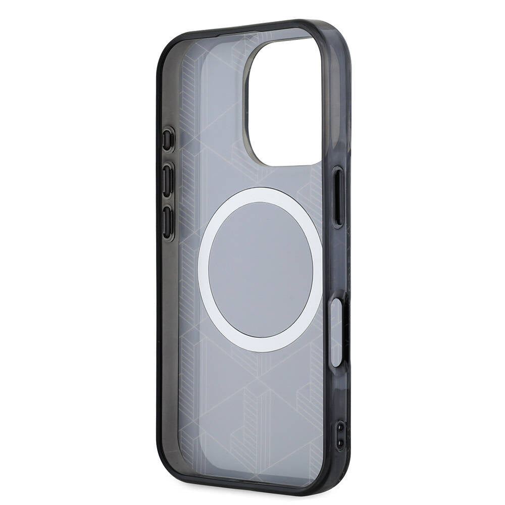 Apple iPhone 16 Pro Kılıf Lacoste Orjinal Lisanslı M-safe Şarj Özellikli IML Baskılı Gümüş Timsah Logolu Monogram Kapak Yeşil