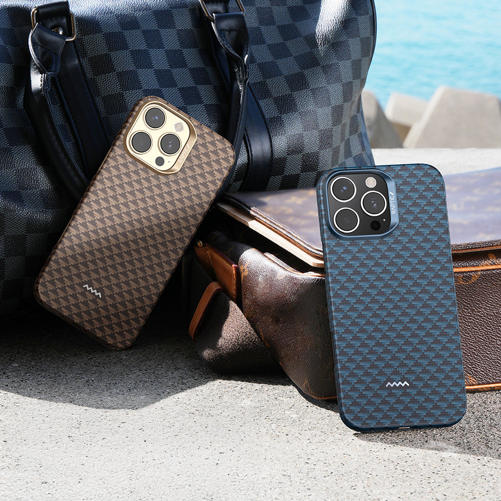 Apple iPhone 16 Pro Kılıf M-safe Şarj Özellikli Raptic Aramid Skin Origin Serisi Kapak Lacivert