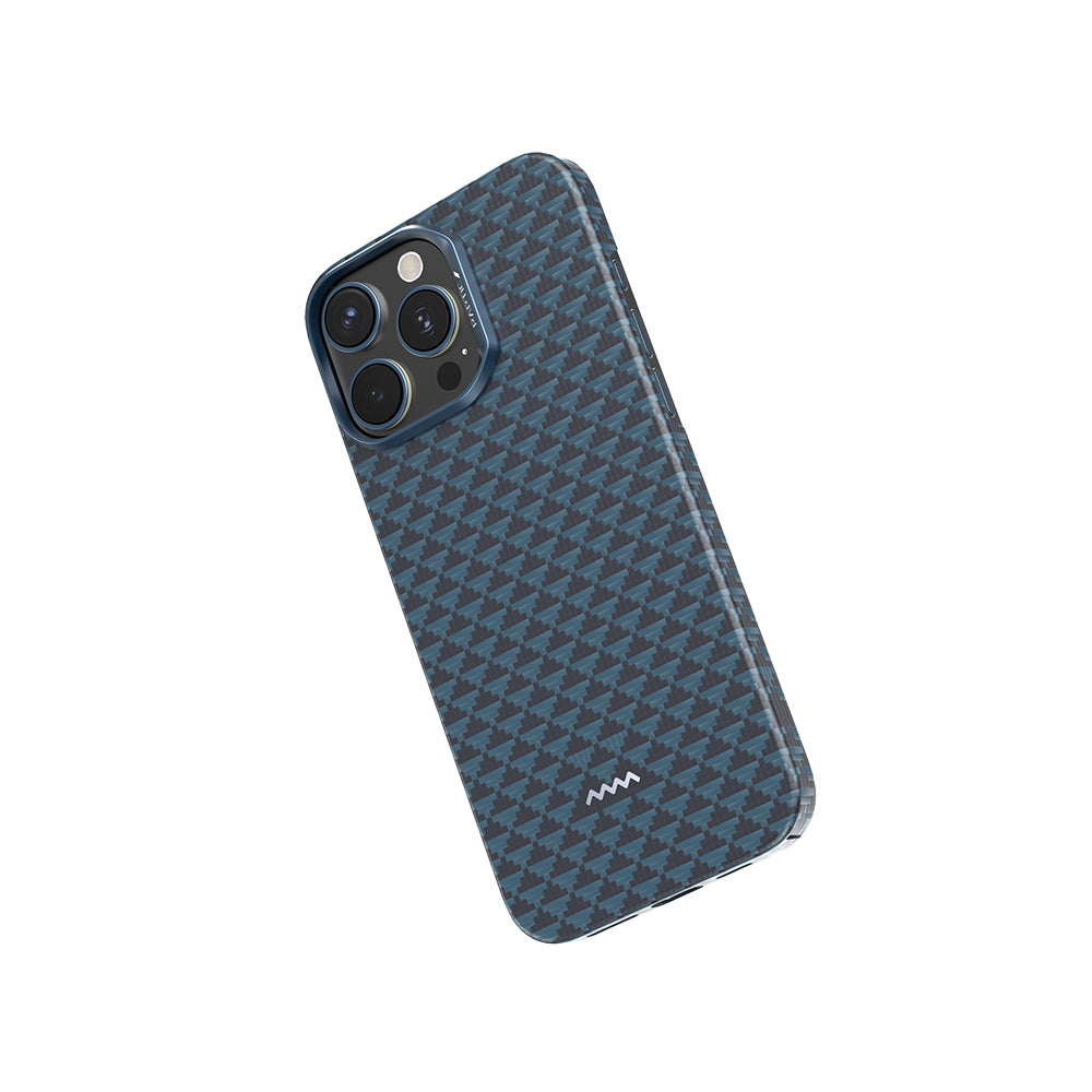 Apple iPhone 16 Pro Kılıf M-safe Şarj Özellikli Raptic Aramid Skin Origin Serisi Kapak Lacivert