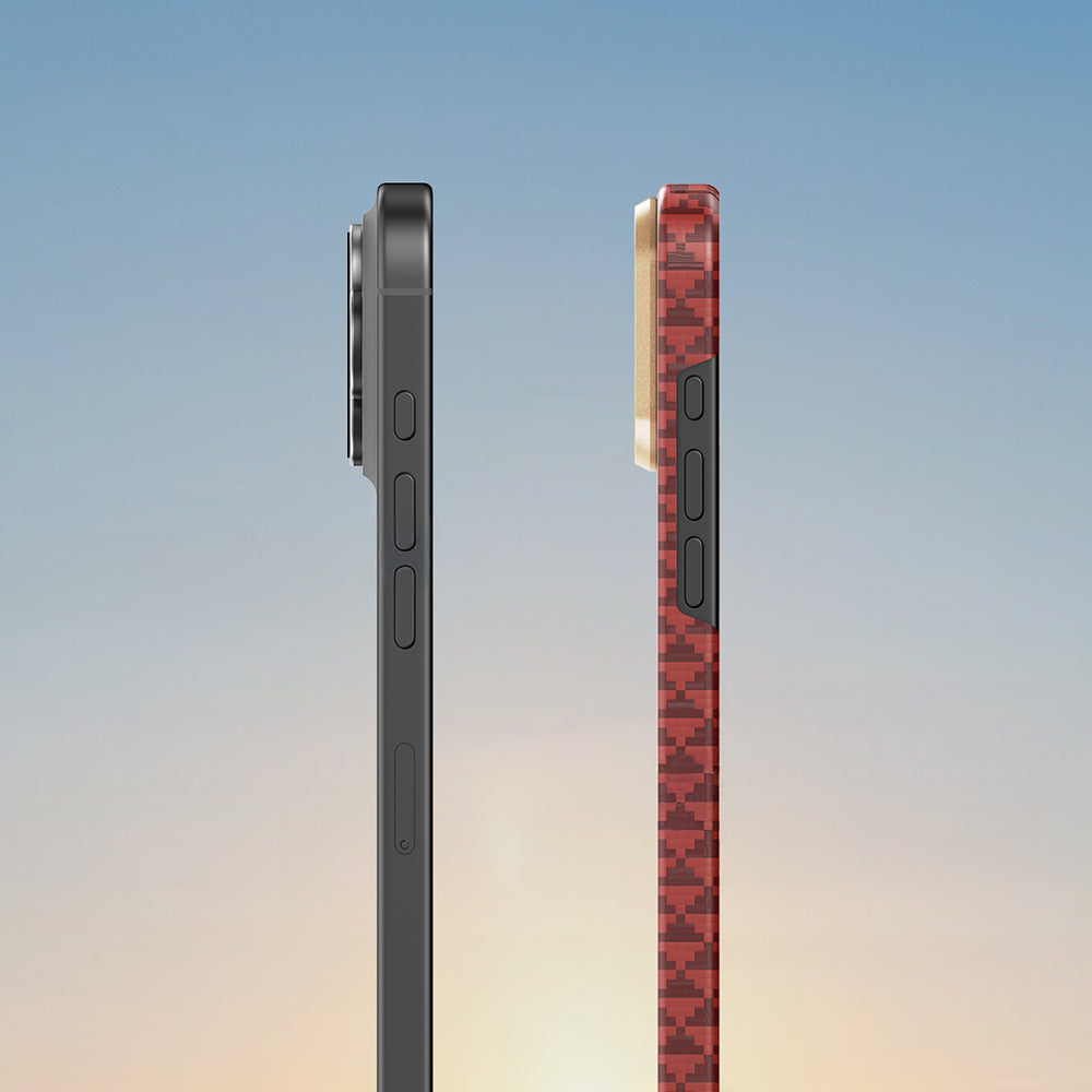 Apple iPhone 16 Pro Kılıf M-safe Şarj Özellikli Raptic Aramid Skin Origin Serisi Kapak Kırmızı