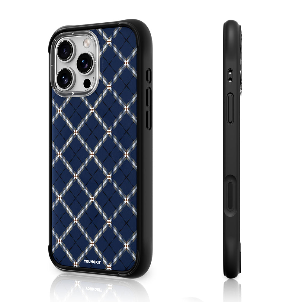 Apple iPhone 16 Pro Kılıf M-safe Şarj Özellikli Youngkit Argyle Serisi Kapak Pembe