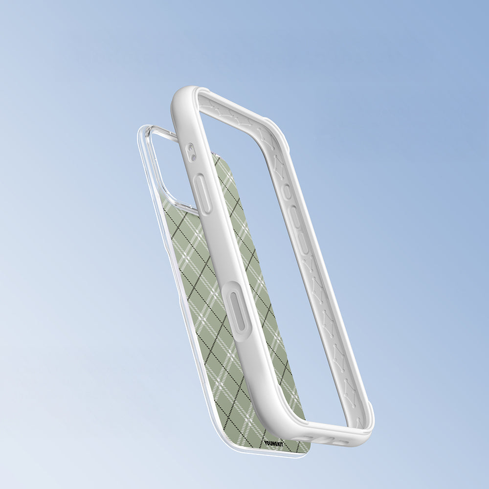 Apple iPhone 16 Pro Kılıf M-safe Şarj Özellikli Youngkit Argyle Serisi Kapak Mavi