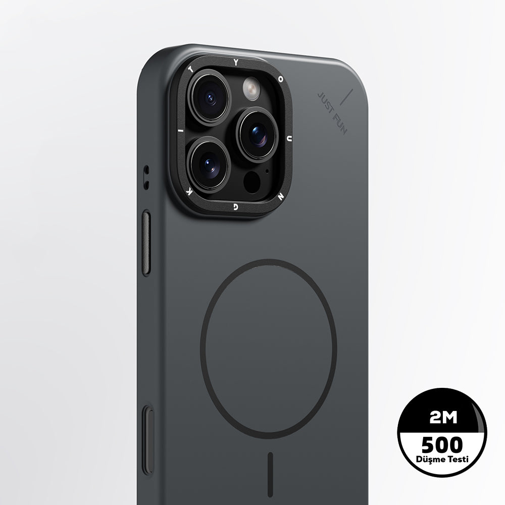 Apple iPhone 16 Pro Kılıf M-safe Şarj Özellikli Youngkit Dynamag Serisi Kapak Siyah