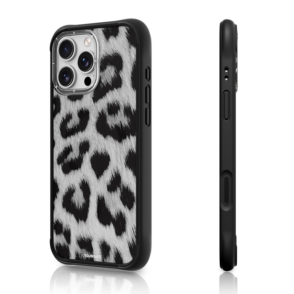 Apple iPhone 16 Pro Kılıf M-safe Şarj Özellikli Youngkit Leopard Serisi Kapak Kahverengi