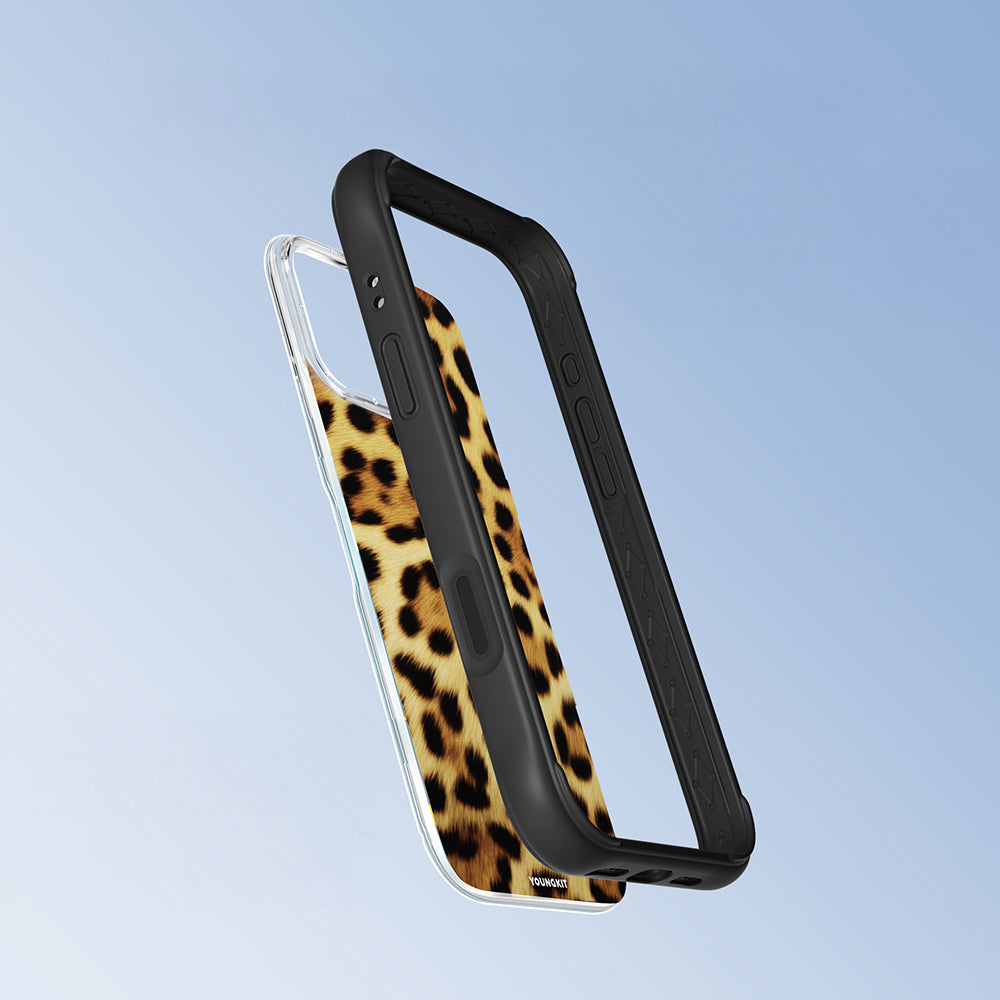 Apple iPhone 16 Pro Kılıf M-safe Şarj Özellikli Youngkit Leopard Serisi Kapak Mor