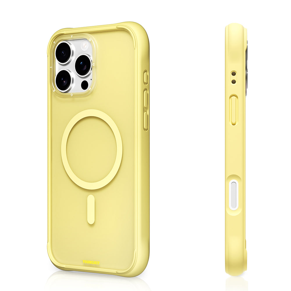 Apple iPhone 16 Pro Kılıf M-safe Şarj Özellikli Youngkit Macaroon Serisi Kapak Yeşil