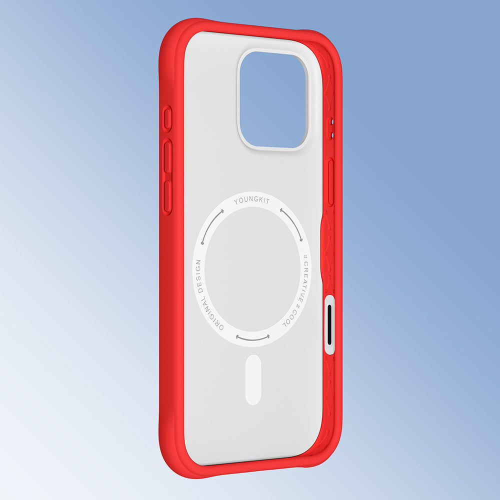 Apple iPhone 16 Pro Kılıf M-safe Şarj Özellikli Youngkit Macaroon Serisi Kapak Mavi