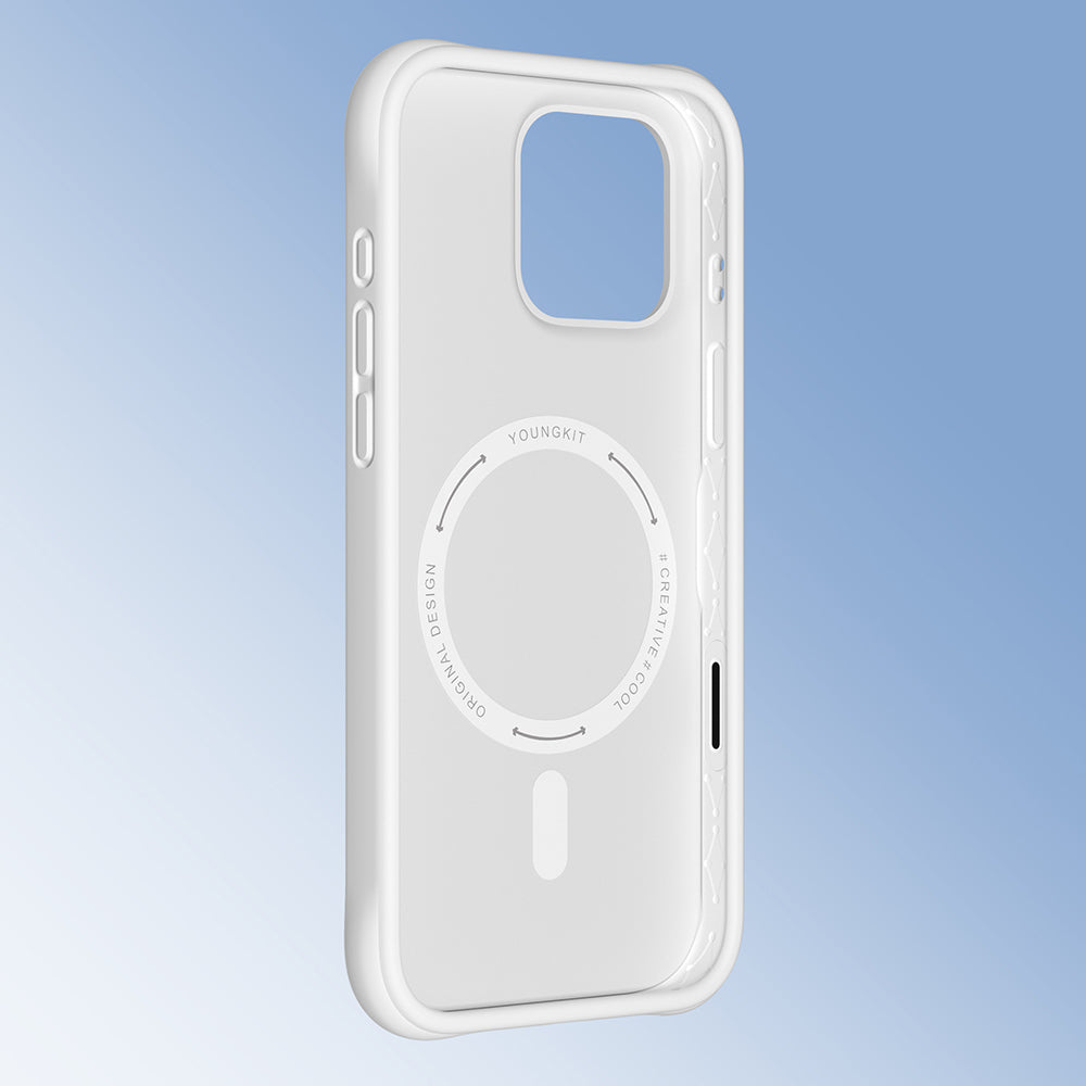 Apple iPhone 16 Pro Kılıf M-safe Şarj Özellikli Youngkit Macaroon Serisi Kapak Mavi