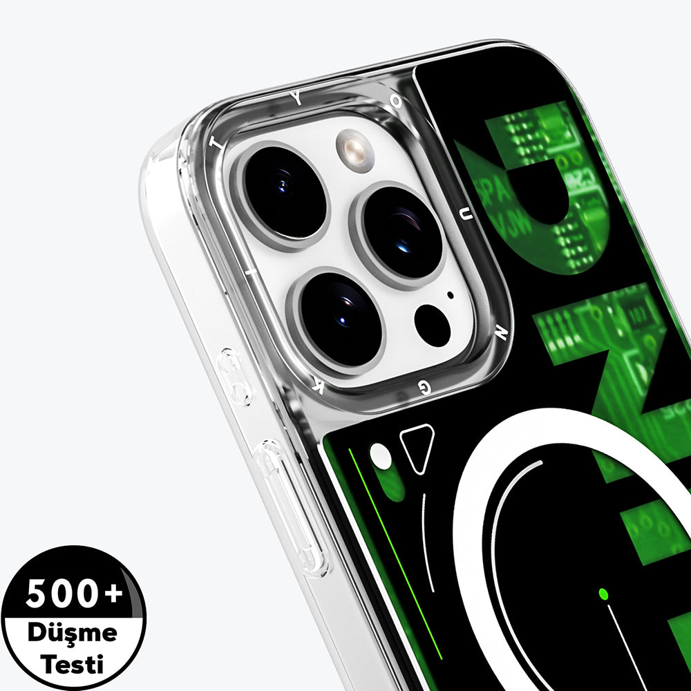 Apple iPhone 16 Pro Kılıf M-safe Şarj Özellikli Airbagli Çift Katmanlı Youngkit Future Streamer Serisi Kapak Mavi