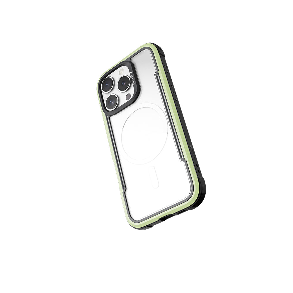 Apple iPhone 16 Pro Kılıf M-safe Şarj Özellikli Airbagli Raptic Shield Serisi Şeffaf Arka Yüzey Kapak Kırmızı