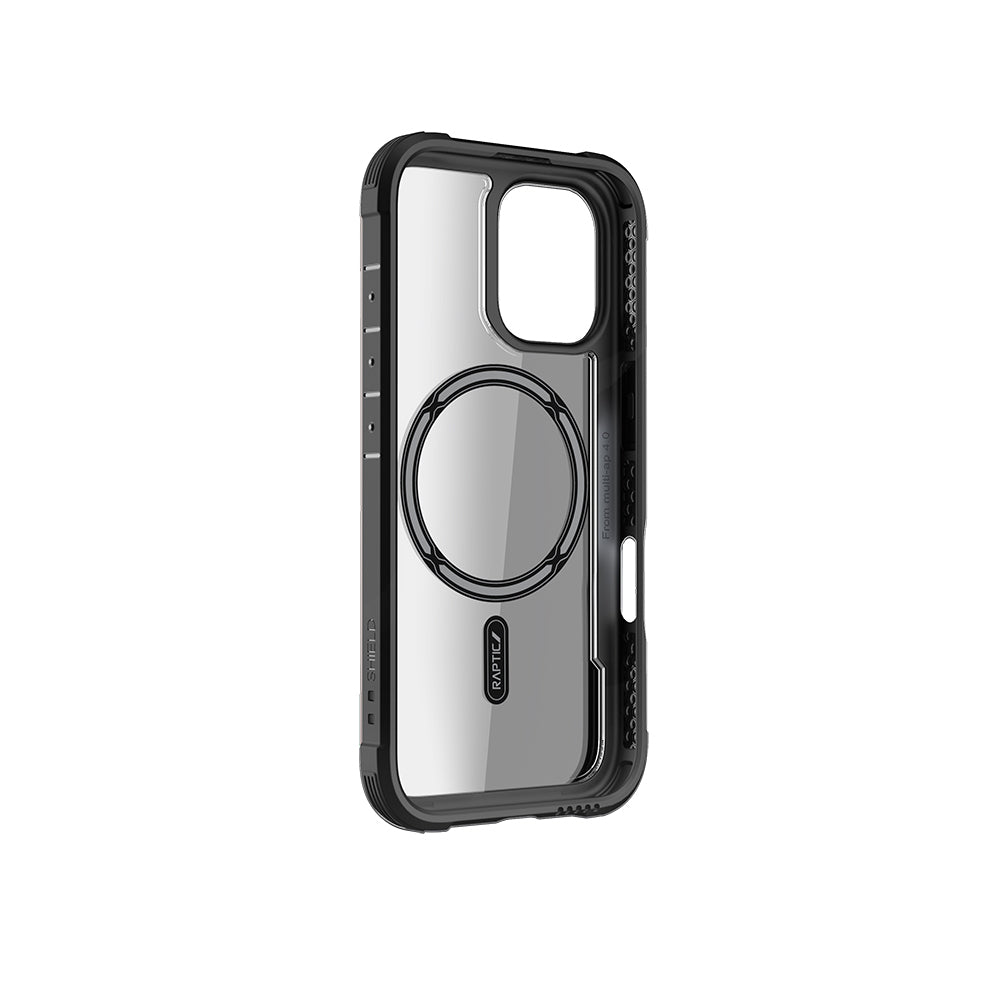 Apple iPhone 16 Pro Kılıf M-safe Şarj Özellikli Airbagli Raptic Shield Serisi Şeffaf Arka Yüzey Kapak Siyah