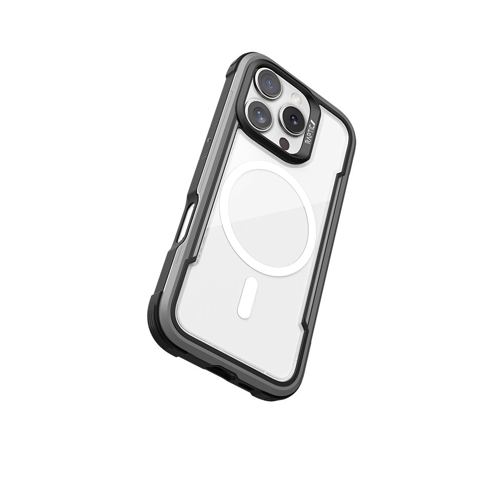 Apple iPhone 16 Pro Kılıf M-safe Şarj Özellikli Airbagli Raptic Shield Serisi Şeffaf Arka Yüzey Kapak Kahverengi