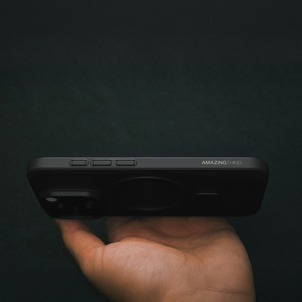 Apple iPhone 16 Pro Kılıf M-safe Şarj Özellikli Amazingthing Minimal Air Serisi Kapak Siyah