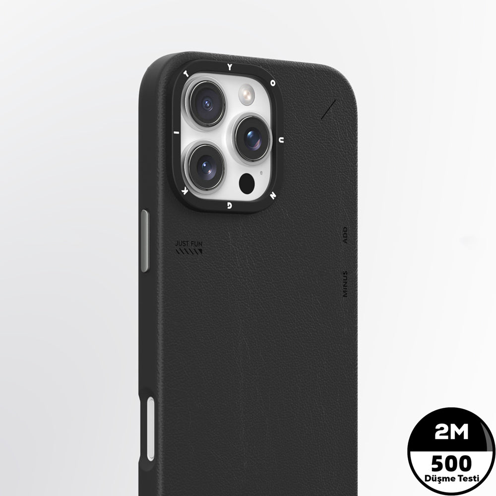 Apple iPhone 16 Pro Kılıf M-safe Şarj Özellikli Basit Mat Deri Desenli Youngkit Tech Fashion Serisi Kapak Kahverengi