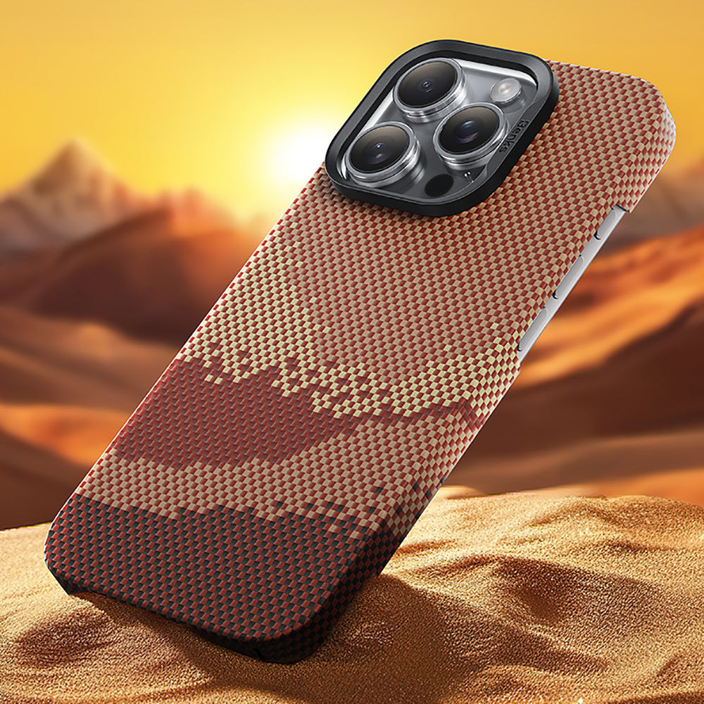 Apple iPhone 16 Pro Kılıf M-safe Şarj Özellikli Benks GoldenTide ArmorAir 600D Kevlar Kapak Gold