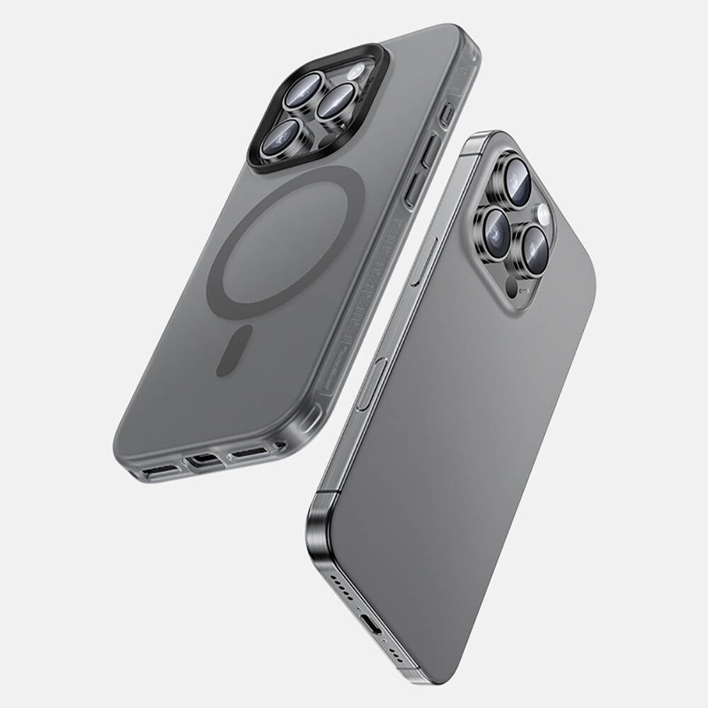 Apple iPhone 16 Pro Kılıf M-safe Şarj Özellikli Benks Lucid Armor Kapak Titanyum-Gri