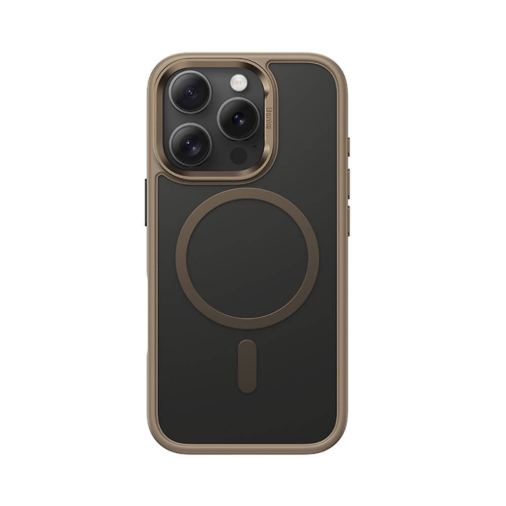 Apple iPhone 16 Pro Kılıf M-safe Şarj Özellikli Benks Mist Protective Kapak Titanyum-Gold