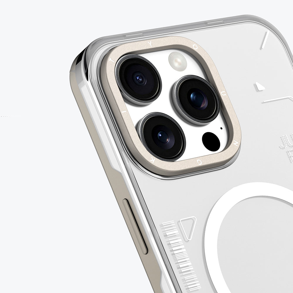 Apple iPhone 16 Pro Kılıf M-safe Şarj Özellikli Çıkarılabilir Arka Yüzeyli Youngkit Mecha Kapak Desert Gold