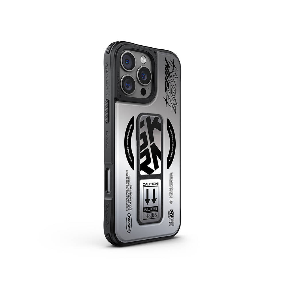 Apple iPhone 16 Pro Kılıf M-safe Şarj Özellikli Holografik Tasarımlı Standlı Deri Görünümlü Skinarma Kira Kobai Kapak Colorful