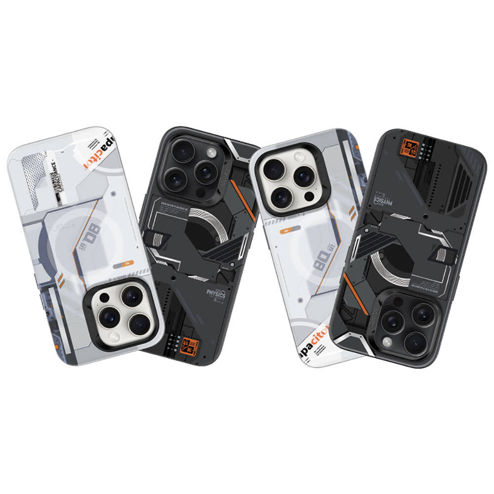 Apple iPhone 16 Pro Kılıf M-safe Şarj Özellikli Mekanik Tasarımlı Benks Perspective Serisi Kapak Siyah