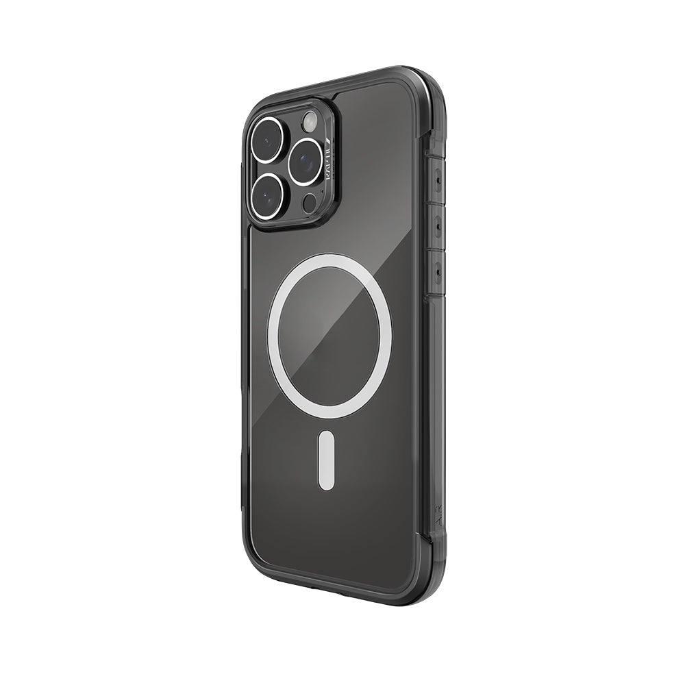 Apple iPhone 16 Pro Kılıf M-safe Şarj Özellikli Raptic Air Serisi Airbag Tasarımlı Metal Köşelikli Şeffaf Kapak Gümüş