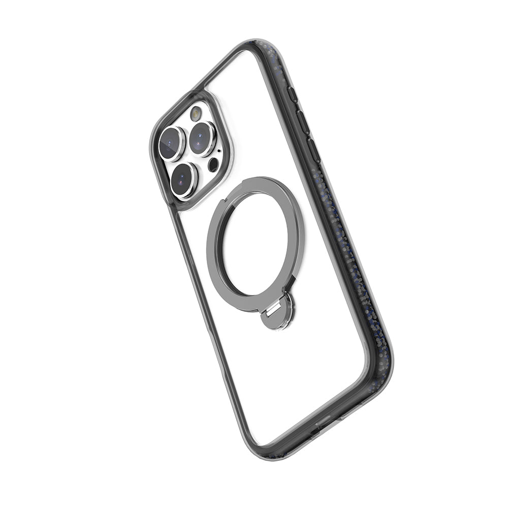 Apple iPhone 16 Pro Kılıf M-safe Şarj Özellikli Raptic AirJoy Serisi Boncuk Tasarımlı 360 Derece Dönebilen Standlı Kapak Turuncu