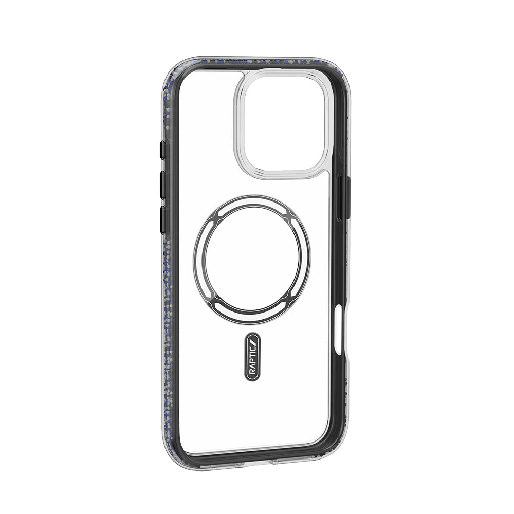 Apple iPhone 16 Pro Kılıf M-safe Şarj Özellikli Raptic AirJoy Serisi Boncuk Tasarımlı Şeffaf Kapak Turuncu