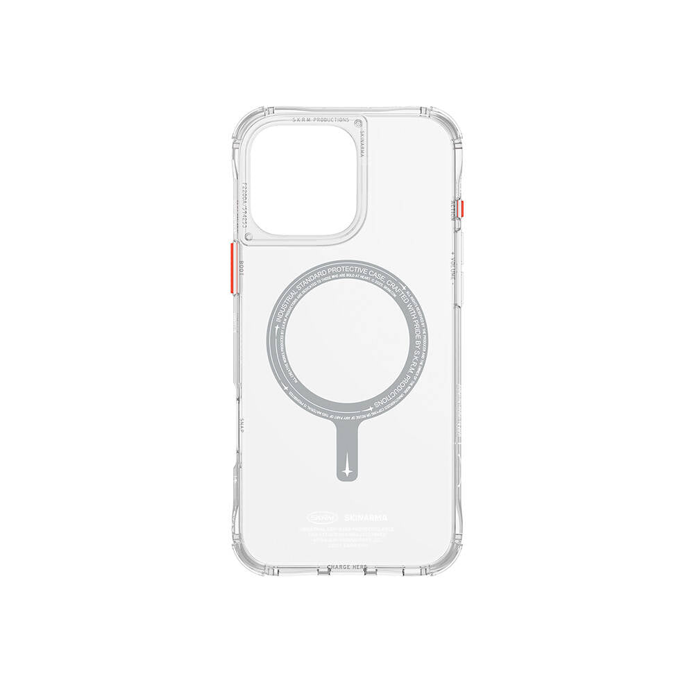 Apple iPhone 16 Pro Kılıf M-safe Şarj Özellikli Şeffaf Airbag Tasarımlı Skinarma Saido Kapak Siyah