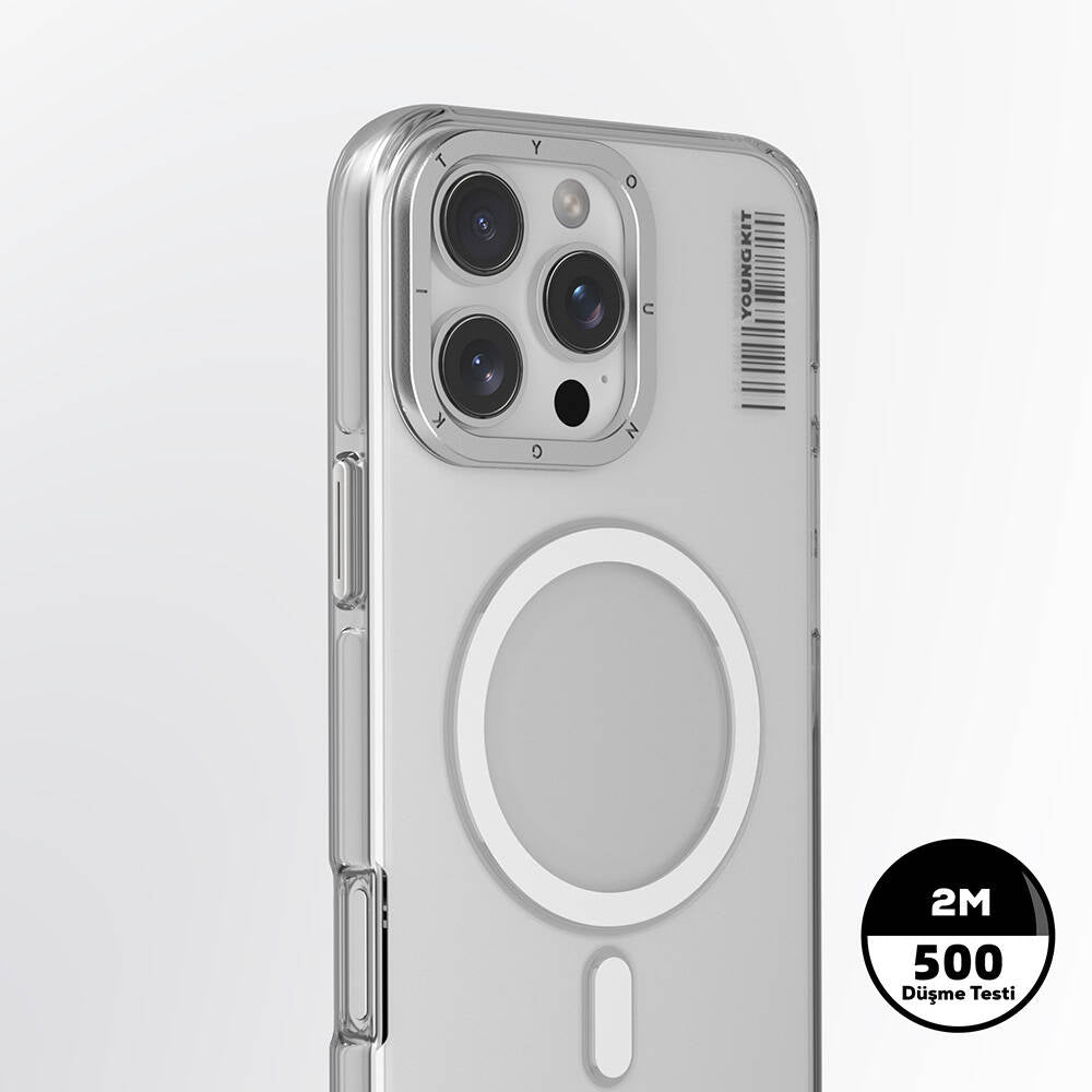 Apple iPhone 16 Pro Kılıf M-safe Şarj Özellikli Şeffaf Youngkit Crystal Shield Serisi Kapak Şeffaf