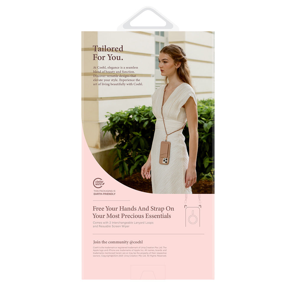 Apple iPhone 16 Pro Kılıf M-safe Şarj Özellikli Simli Arka Yüzey Askı Aparatlı Coehl Lumino Kapak Gümüş