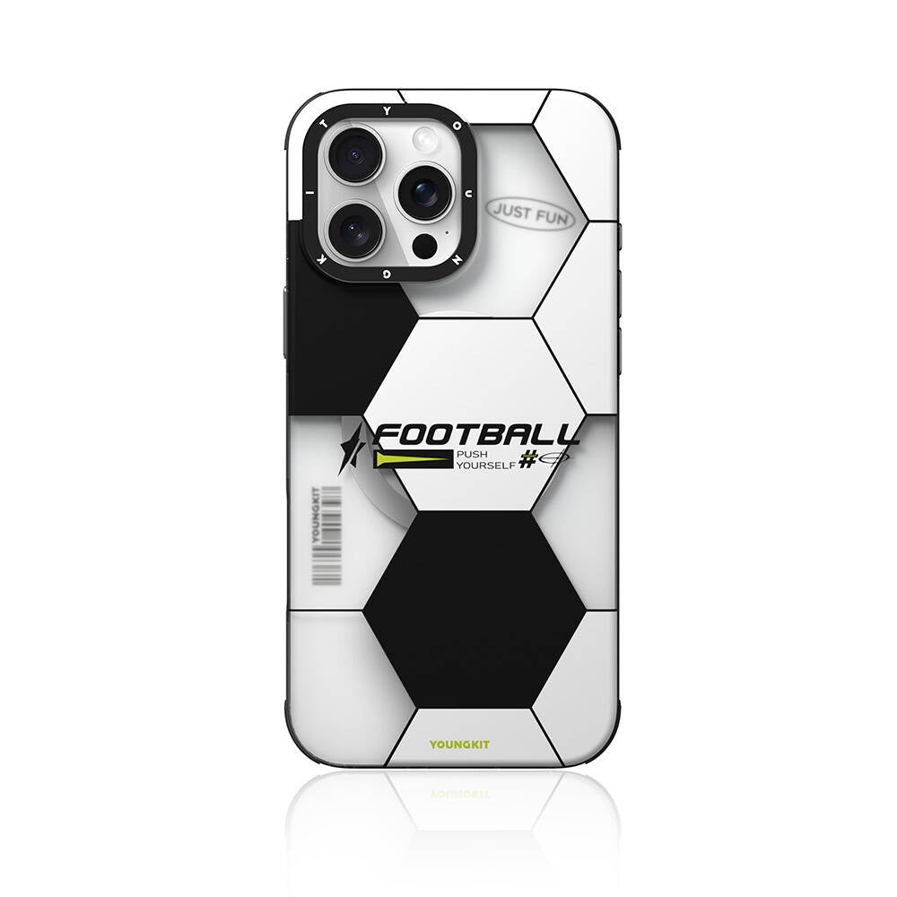 Apple iPhone 16 Pro Kılıf M-safe Şarj Özellikli Spor Tasarımlı Youngkit Dynamic Serisi Kapak Beyaz-Siyah