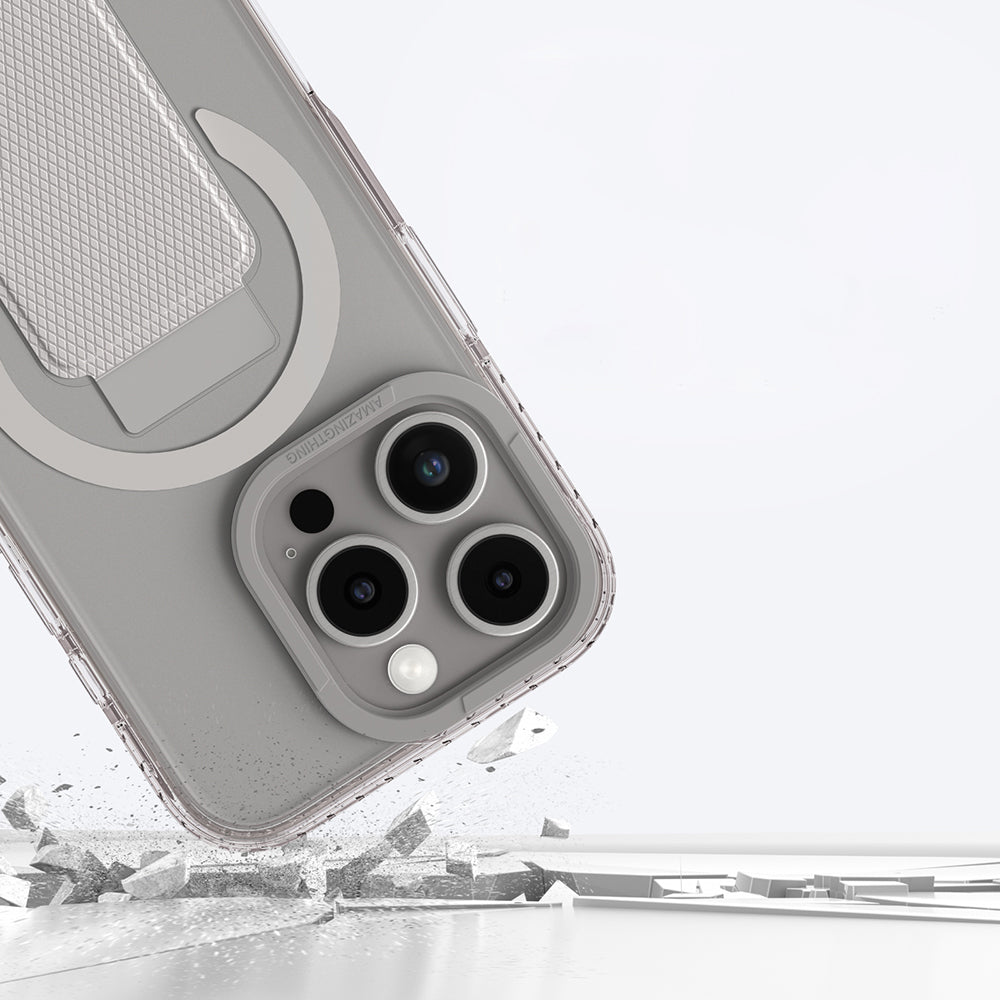 Apple iPhone 16 Pro Kılıf M-safe Şarj Özellikli Standlı Amazingthing Titan Pro Plus Kapak Rose Gold