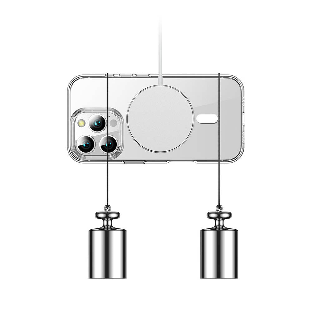 Apple iPhone 16 Pro Kılıf M-safe Şarj Özellikli Transparan Sert PC Wlons Pita Kapak Şeffaf