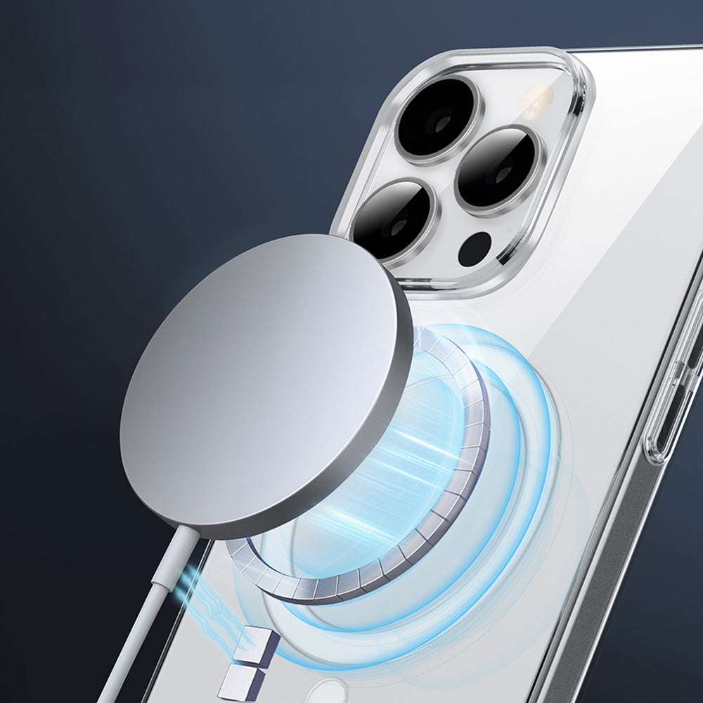 Apple iPhone 16 Pro Kılıf M-safe Şarj Özellikli Wiwu YXK-207 Invisible Pro Sert PC Kapak Şeffaf